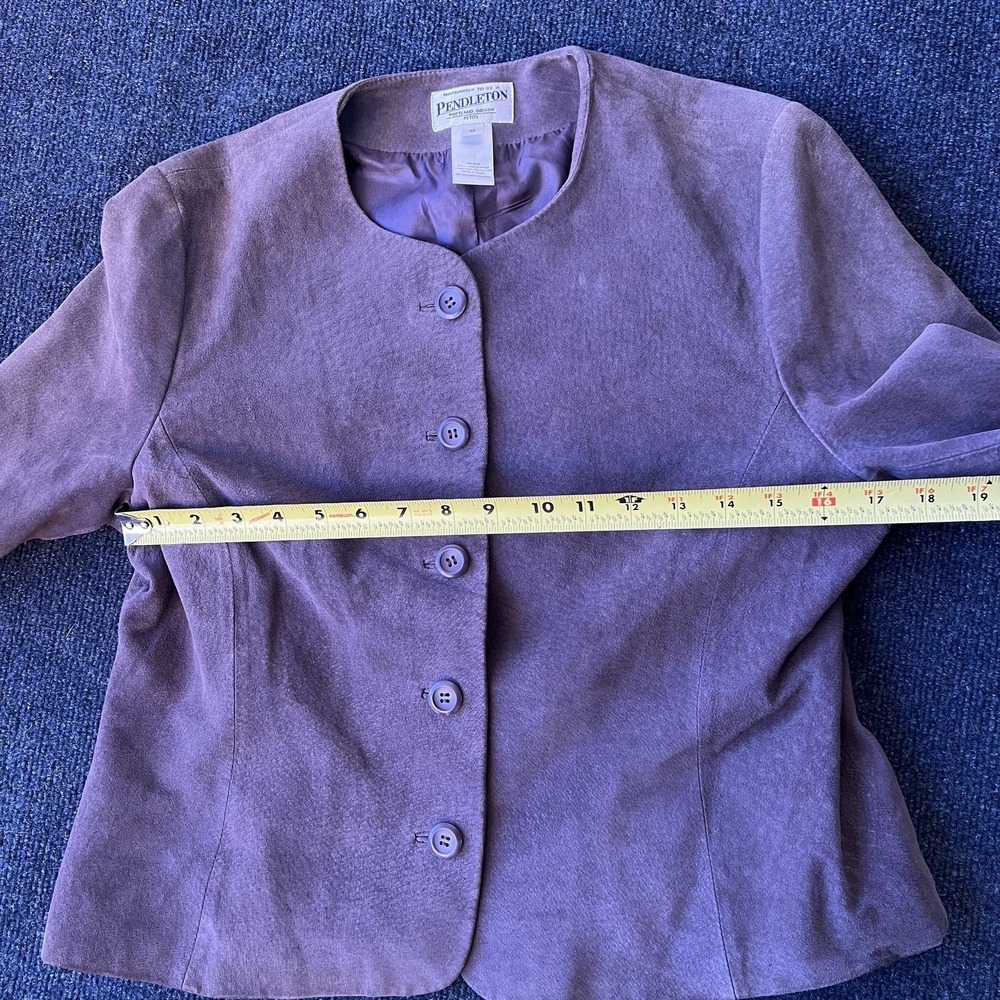 Pendleton Jacket Womens Petite Medium Purple Sued… - image 5